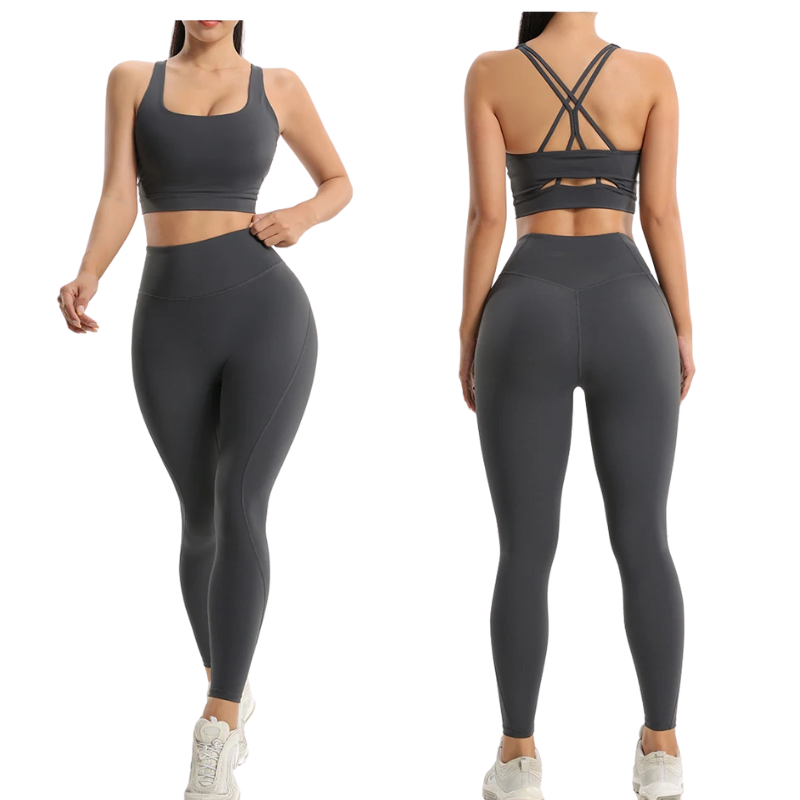 Women's Gym Two Piece Set Yoga Bra Underwear Tight Training Pants Bottom Pants Fitness Clothing Fitness Pants Set Exercise Set
