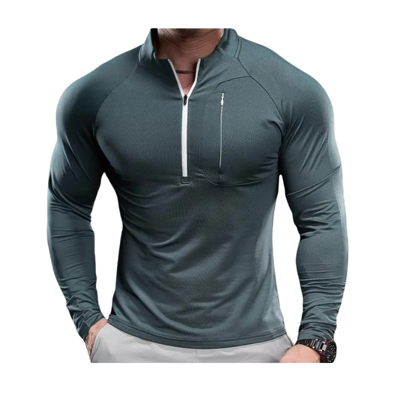 2024 New Men's Sports Gym Fitness Tops Running Training Clothes Round Neck Quick-drying Breathable Long-sleeved T-shirt Autumn