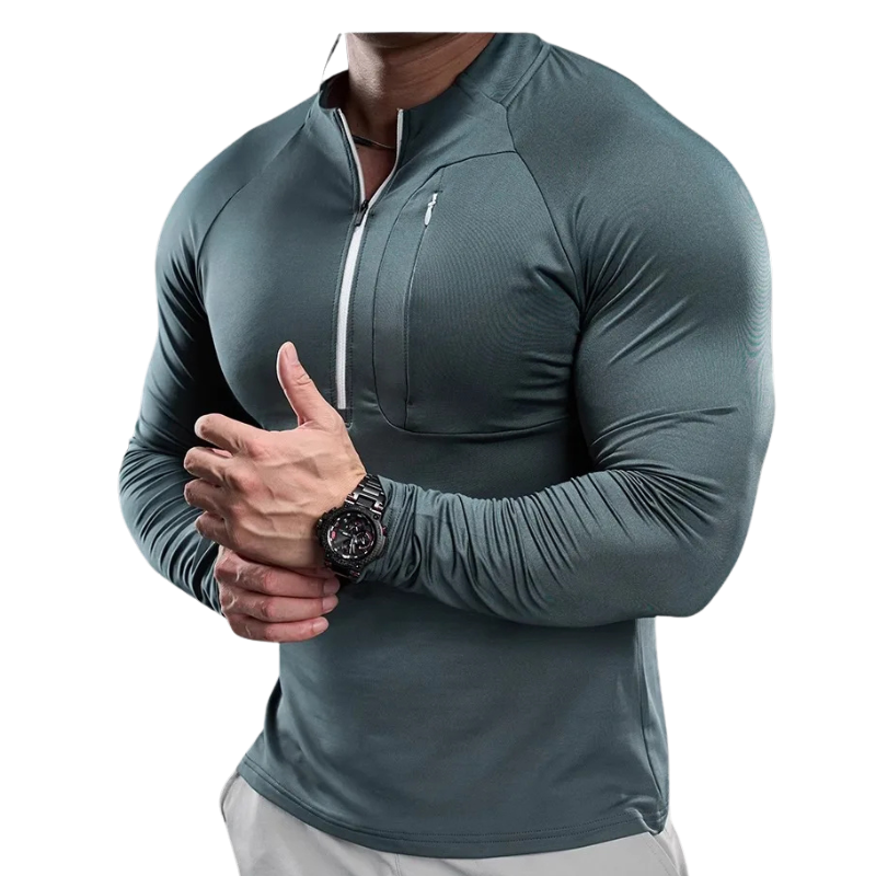 2024 New Men's Sports Gym Fitness Tops Running Training Clothes Round Neck Quick-drying Breathable Long-sleeved T-shirt Autumn