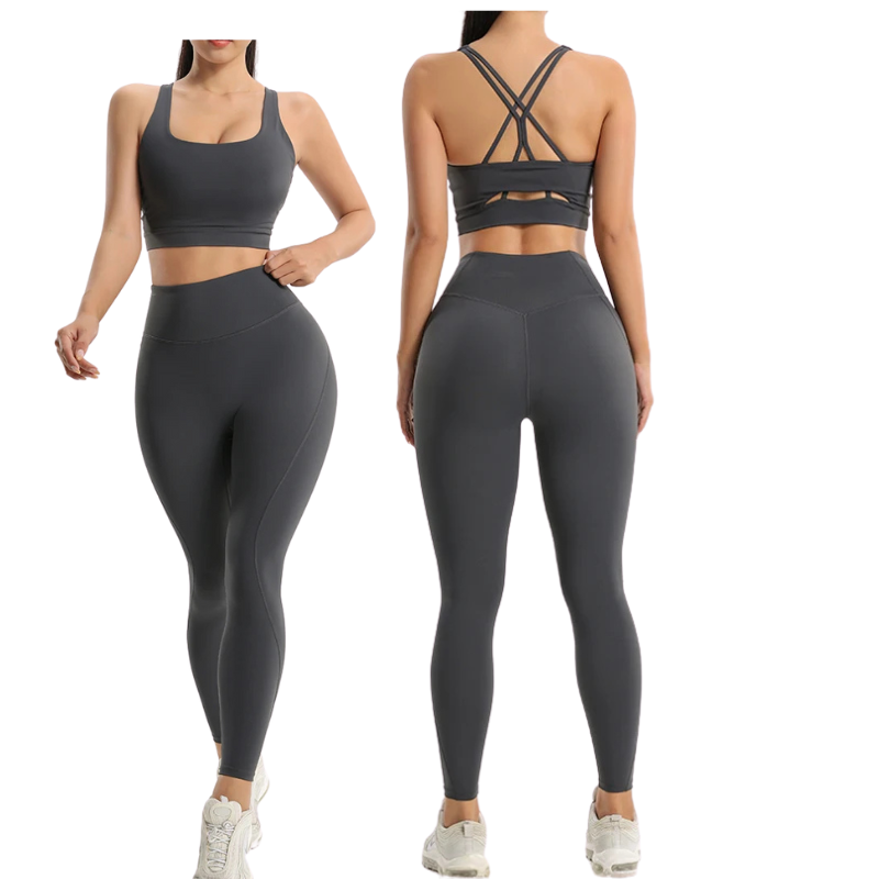 Women's Gym Two Piece Set Yoga Bra Underwear Tight Training Pants Bottom Pants Fitness Clothing Fitness Pants Set Exercise Set