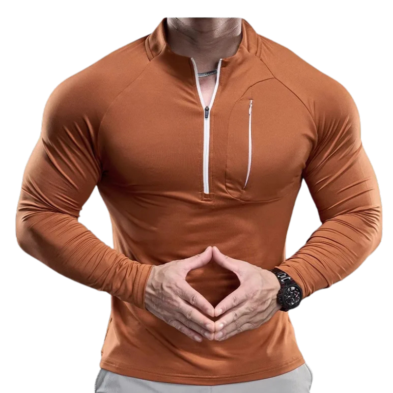 2024 New Men's Sports Gym Fitness Tops Running Training Clothes Round Neck Quick-drying Breathable Long-sleeved T-shirt Autumn