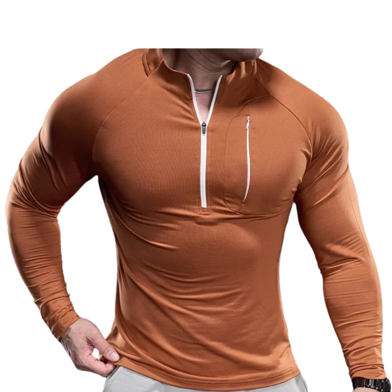 2024 New Men's Sports Gym Fitness Tops Running Training Clothes Round Neck Quick-drying Breathable Long-sleeved T-shirt Autumn