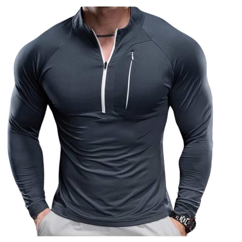 2024 New Men's Sports Gym Fitness Tops Running Training Clothes Round Neck Quick-drying Breathable Long-sleeved T-shirt Autumn