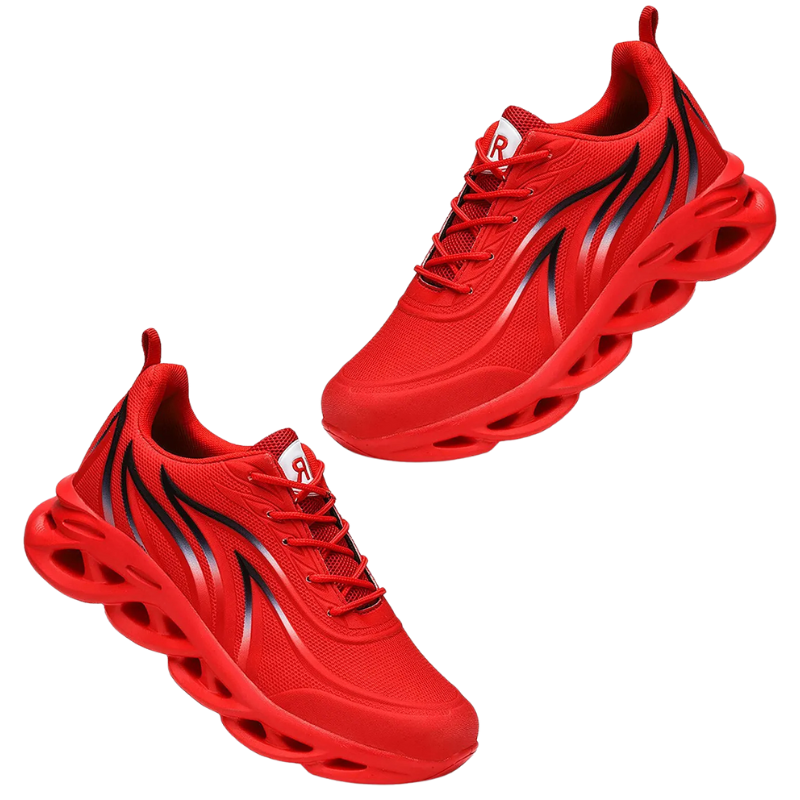 Fashionable men's running sneakers, knit sports shoes with cushioning and a lightweight sole