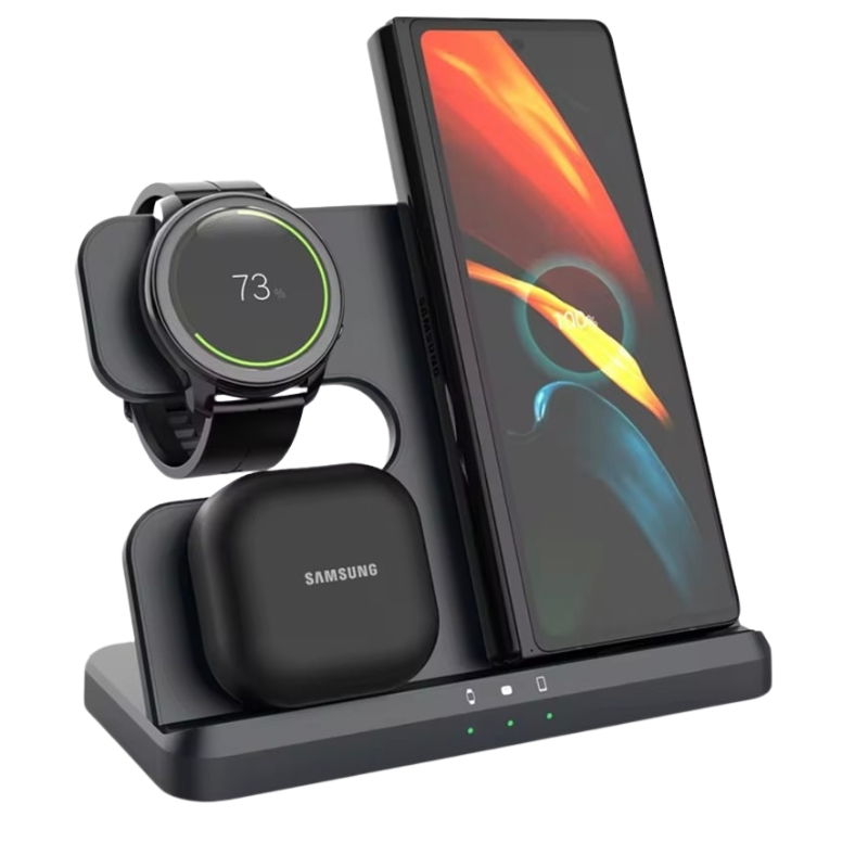 Wireless Charging Station for Samsung 3 in 1 Charger for Galaxy Watch 6/5/4/3/Active S23 Ultra Note20 Z Flip 5 Fold Galaxy Buds