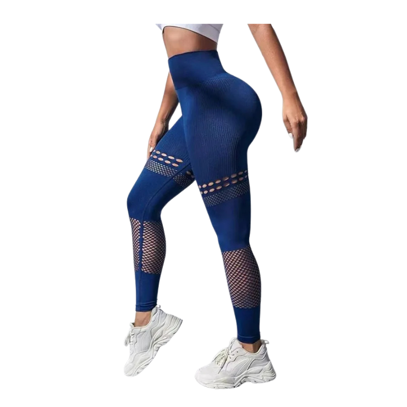 Sexy Hollow Out Leggings Women Seamless Mesh Leggings High Waist Hip Liftting Gym Workout Slim High Elastic Knitting Yoga Tights