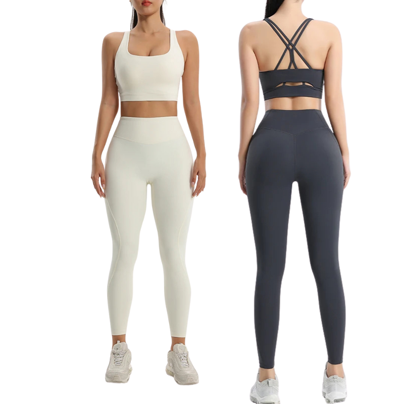 Women's Gym Two Piece Set Yoga Bra Underwear Tight Training Pants Bottom Pants Fitness Clothing Fitness Pants Set Exercise Set