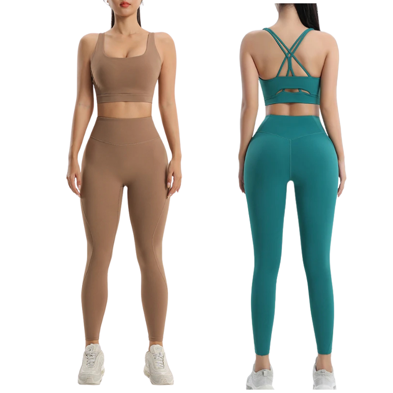 Women's Gym Two Piece Set Yoga Bra Underwear Tight Training Pants Bottom Pants Fitness Clothing Fitness Pants Set Exercise Set