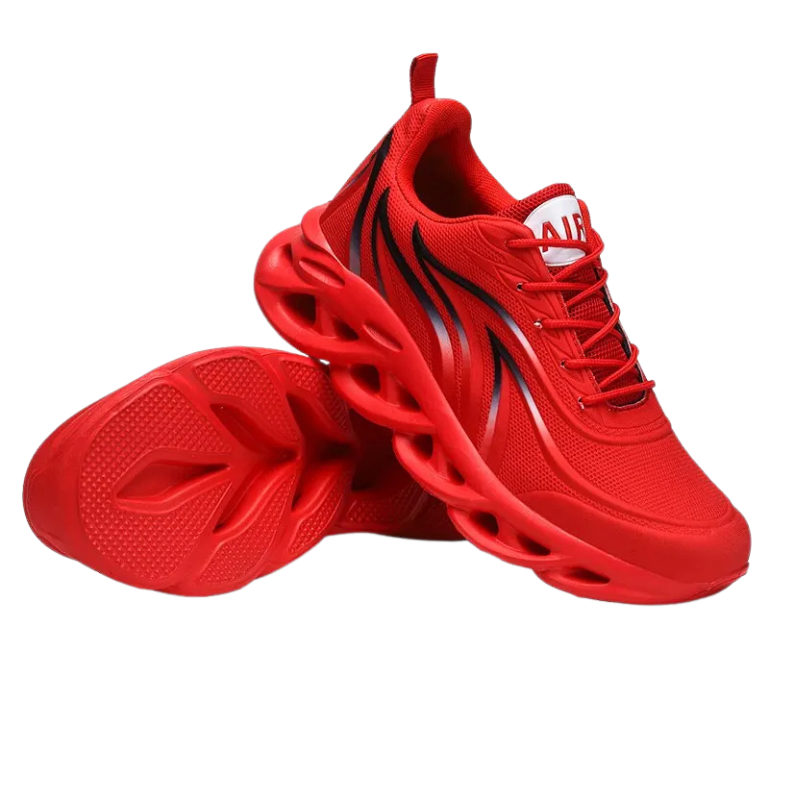 Fashionable men's running sneakers, knit sports shoes with cushioning and a lightweight sole