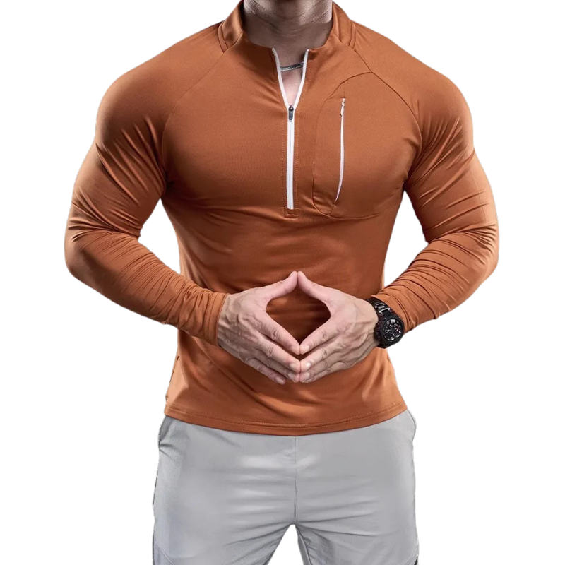 2024 New Men's Sports Gym Fitness Tops Running Training Clothes Round Neck Quick-drying Breathable Long-sleeved T-shirt Autumn