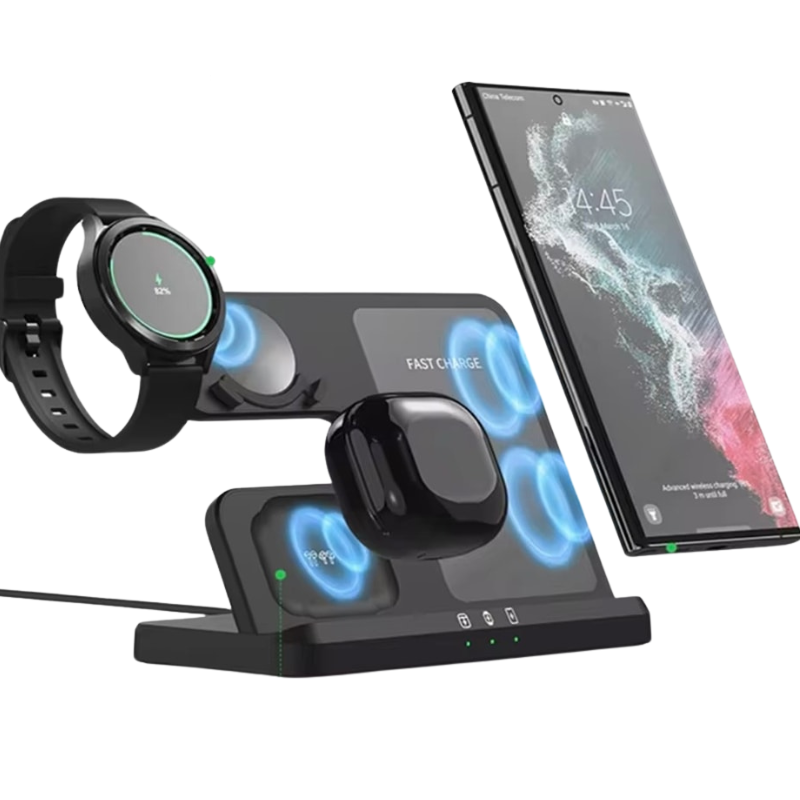 Wireless Charging Station for Samsung 3 in 1 Charger for Galaxy Watch 6/5/4/3/Active S23 Ultra Note20 Z Flip 5 Fold Galaxy Buds