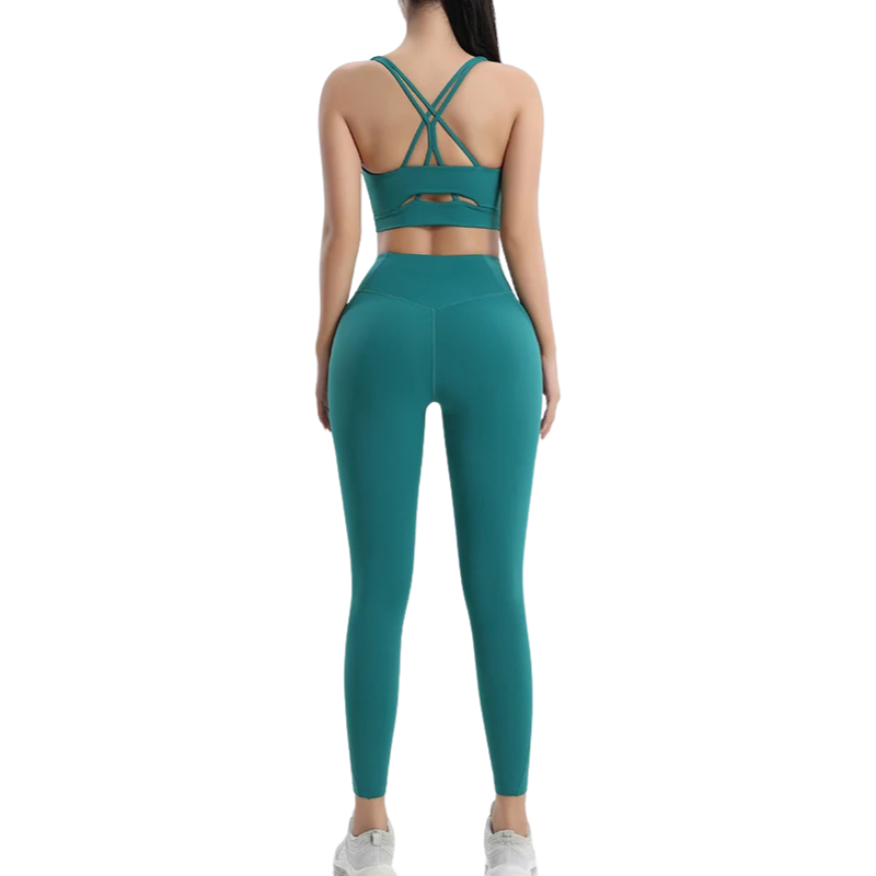 Women's Gym Two Piece Set Yoga Bra Underwear Tight Training Pants Bottom Pants Fitness Clothing Fitness Pants Set Exercise Set