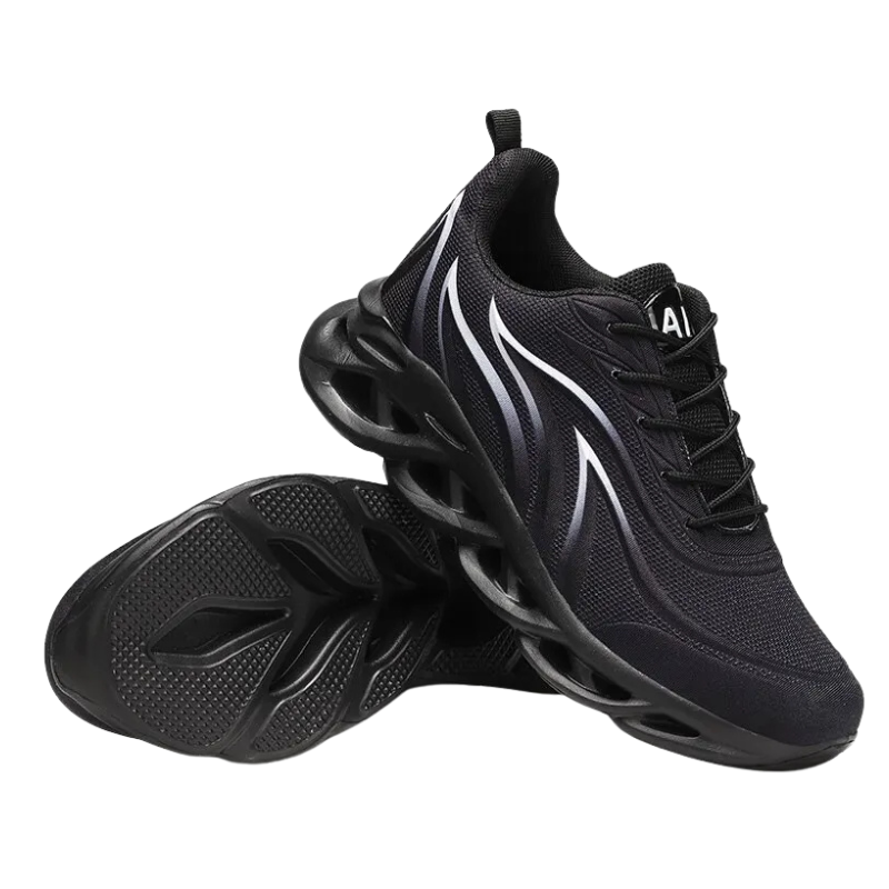 Fashionable men's running sneakers, knit sports shoes with cushioning and a lightweight sole