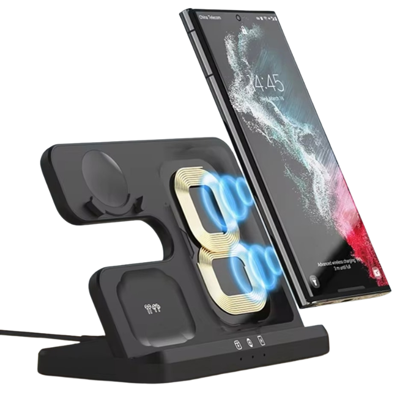 Wireless Charging Station for Samsung 3 in 1 Charger for Galaxy Watch 6/5/4/3/Active S23 Ultra Note20 Z Flip 5 Fold Galaxy Buds