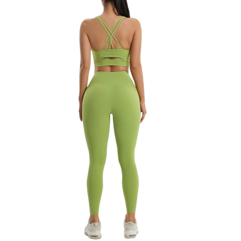 Women's Gym Two Piece Set Yoga Bra Underwear Tight Training Pants Bottom Pants Fitness Clothing Fitness Pants Set Exercise Set