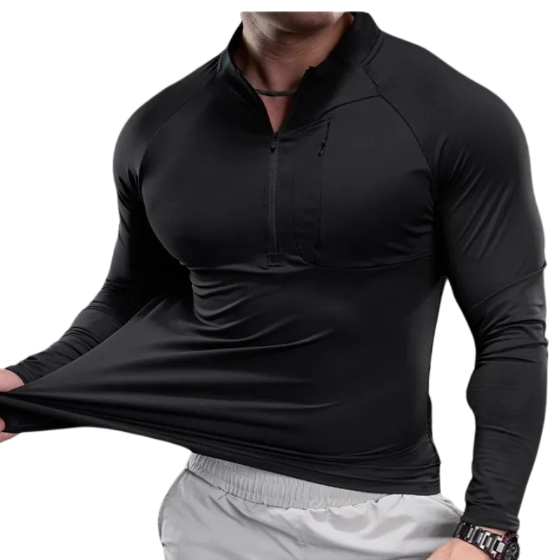2024 New Men's Sports Gym Fitness Tops Running Training Clothes Round Neck Quick-drying Breathable Long-sleeved T-shirt Autumn