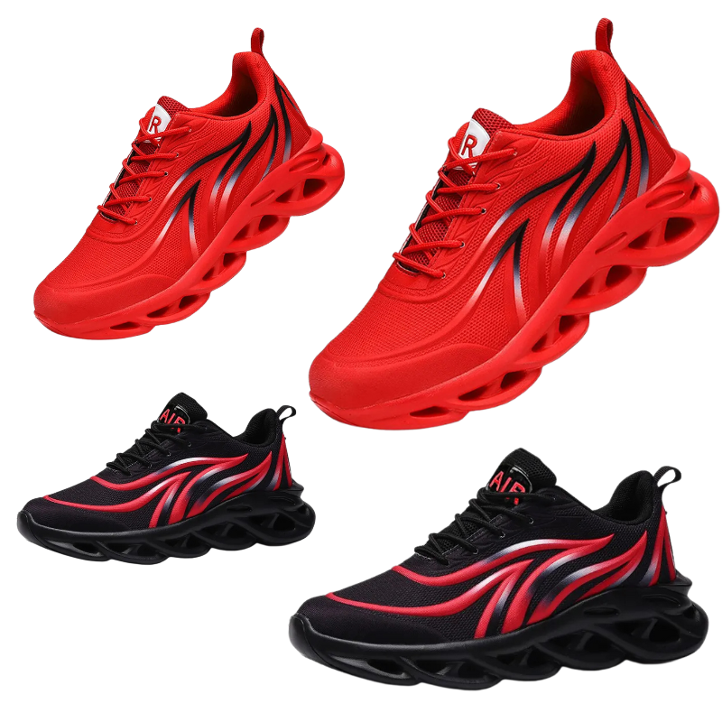 Fashionable men's running sneakers, knit sports shoes with cushioning and a lightweight sole