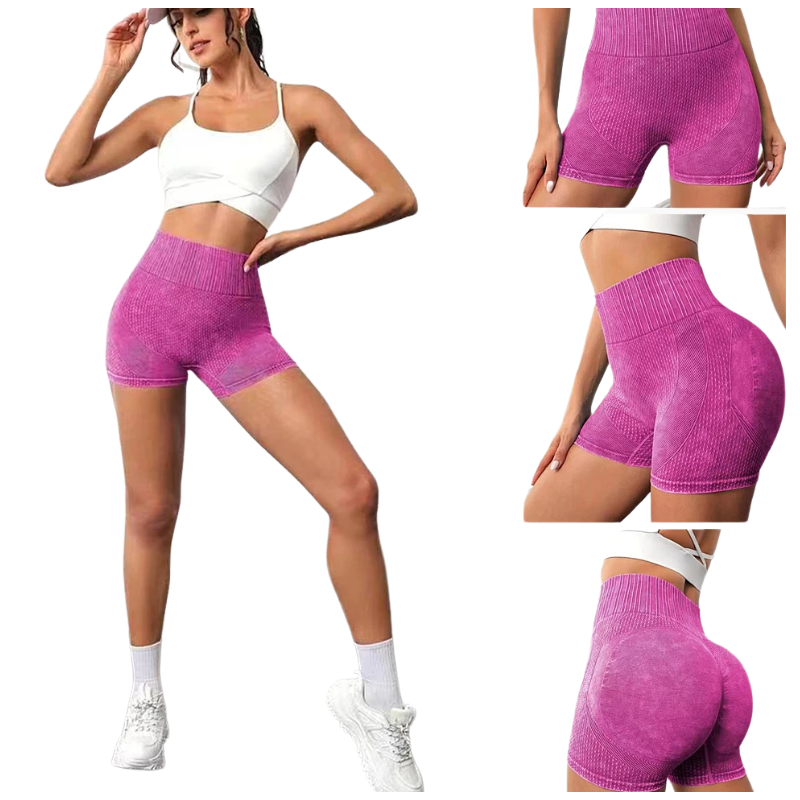 QK Women Leggings Washing Yoga pants Bubble Butt Push Up Fitness Legging High Waist Scrunch Tight Mujer Gym Seamless Legging