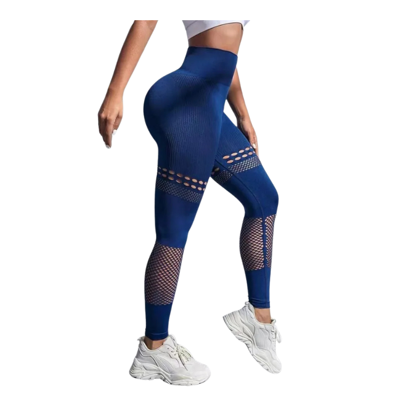 Sexy Hollow Out Leggings Women Seamless Mesh Leggings High Waist Hip Liftting Gym Workout Slim High Elastic Knitting Yoga Tights