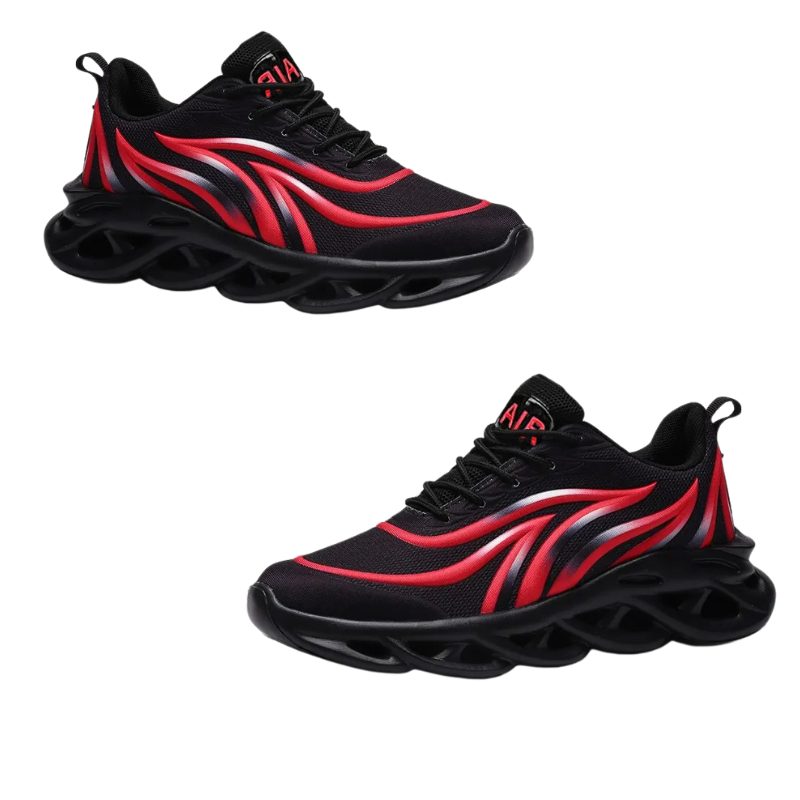 Fashionable men's running sneakers, knit sports shoes with cushioning and a lightweight sole