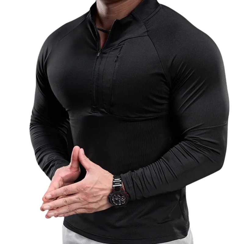 2024 New Men's Sports Gym Fitness Tops Running Training Clothes Round Neck Quick-drying Breathable Long-sleeved T-shirt Autumn