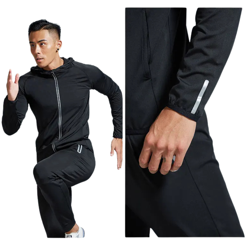 Quick Dry Men's Running Jacket Training Sportswear Set Gym Fitness Compression Sport Suit Jogging Tight Sportswear Clothes Male