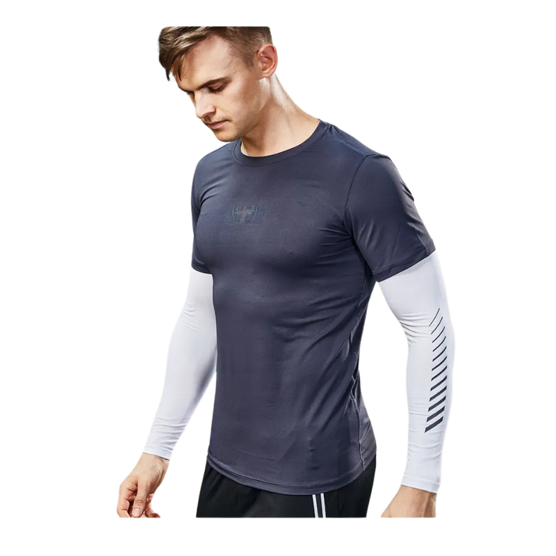 Quick Dry Men's Running Jacket Training Sportswear Set Gym Fitness Compression Sport Suit Jogging Tight Sportswear Clothes Male