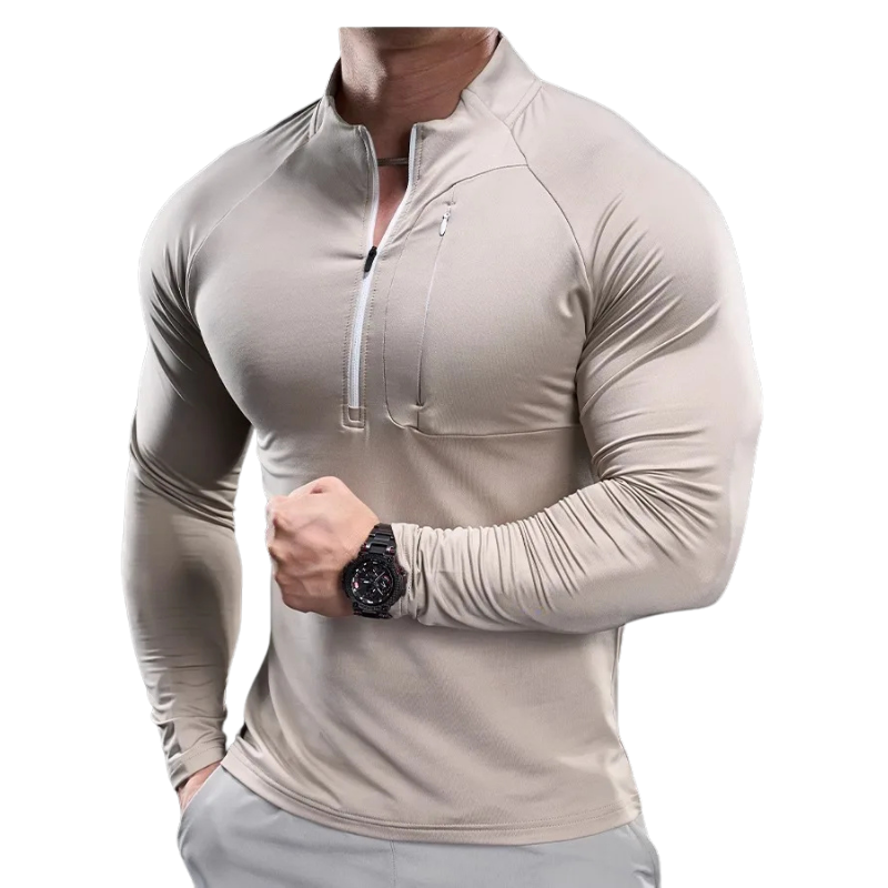 2024 New Men's Sports Gym Fitness Tops Running Training Clothes Round Neck Quick-drying Breathable Long-sleeved T-shirt Autumn