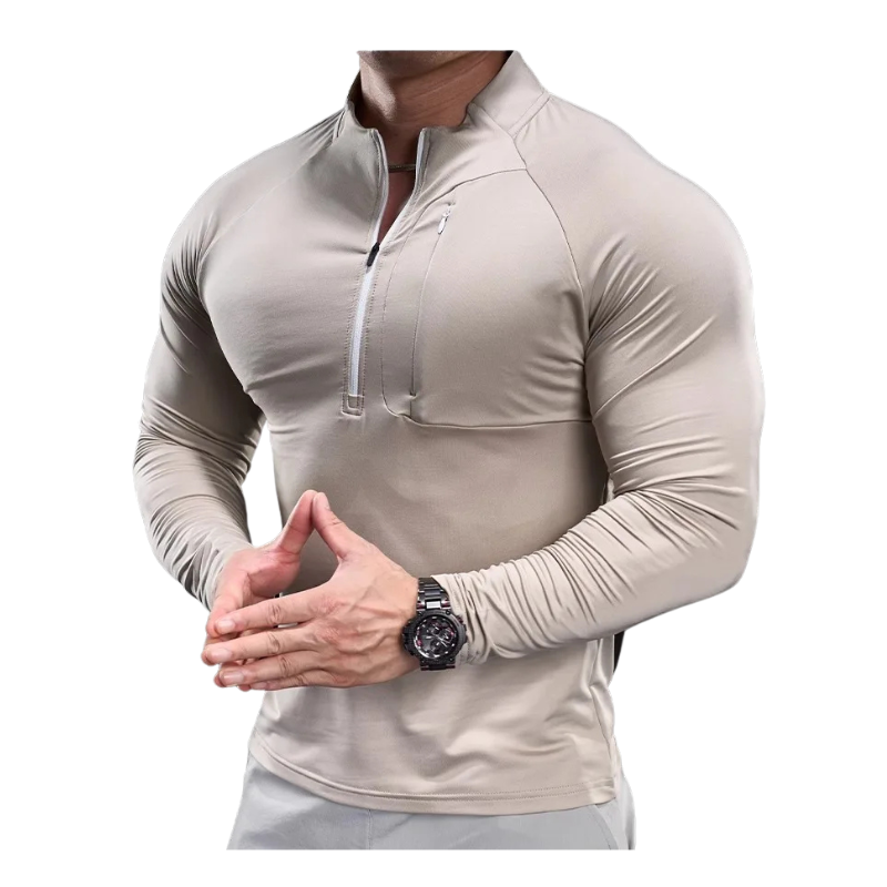 2024 New Men's Sports Gym Fitness Tops Running Training Clothes Round Neck Quick-drying Breathable Long-sleeved T-shirt Autumn
