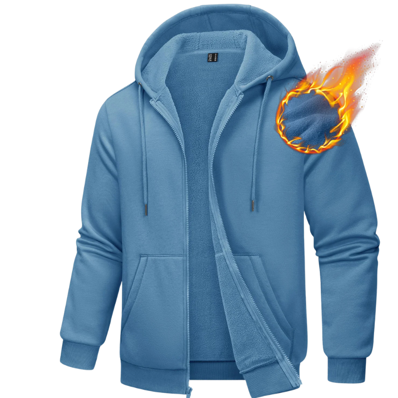 TACVASEN Big Pockets Fleece Lining Hoodies Mens Hooded Coats Full Zip Up Casual Hoodie Jackets Athlete Running Hiking Sportswear