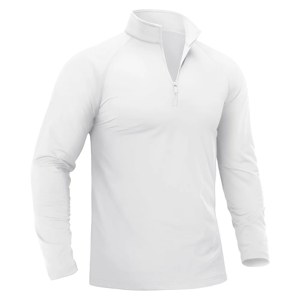 TACVASEN Thermal Fleece Lined T-shirts Men's 1/4 Zip Long Sleeve Shirts Outdoor Hiking Running Athletic Shirt Pullover Top
