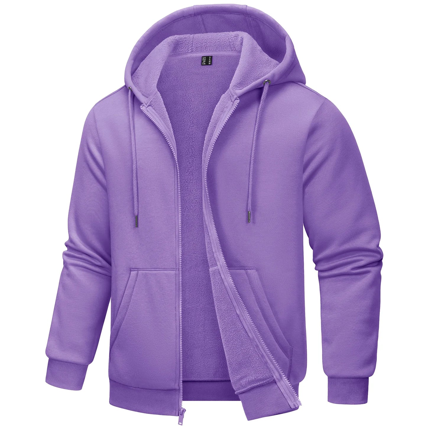 TACVASEN Big Pockets Fleece Lining Hoodies Mens Hooded Coats Full Zip Up Casual Hoodie Jackets Athlete Running Hiking Sportswear