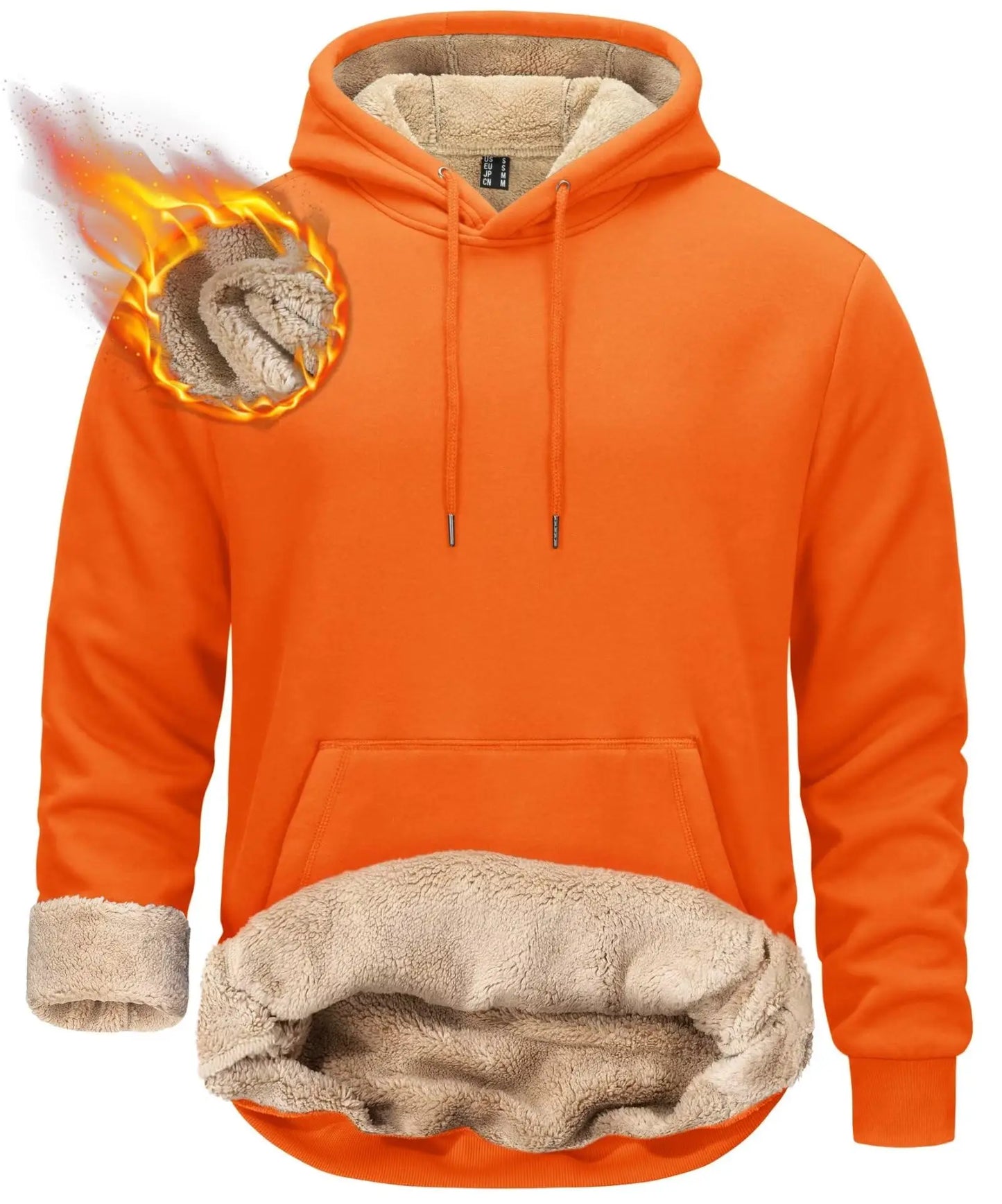 TACVASEN Thicken Sherpa Lining Hoodies Mens Winter Hoodies Kangaroo Pocket Sweatshirts Jackets Hooded Pullover Casual Coats Tops