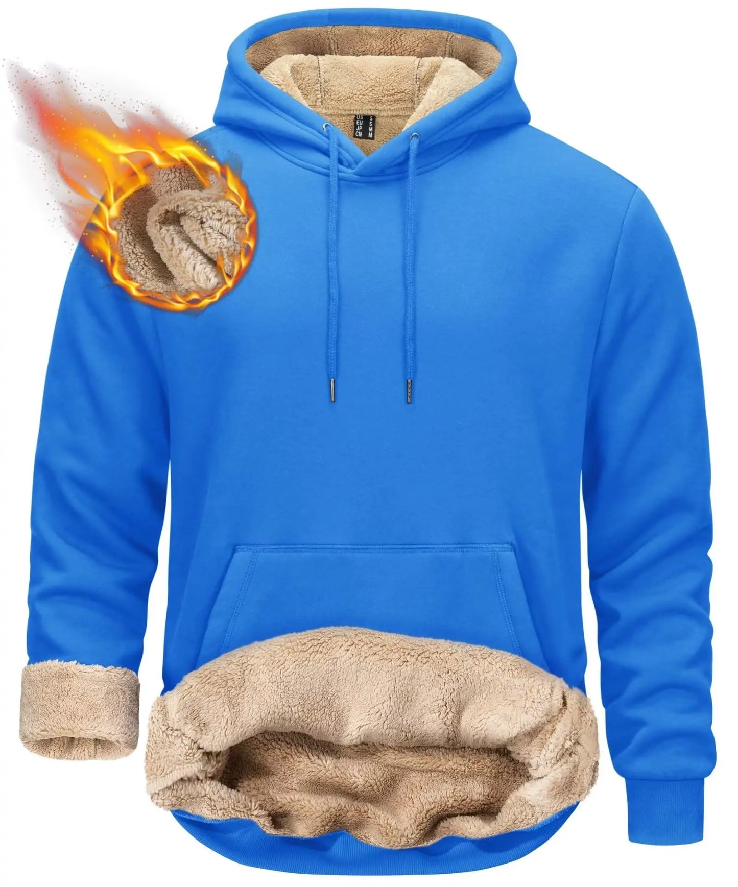 TACVASEN Thicken Sherpa Lining Hoodies Mens Winter Hoodies Kangaroo Pocket Sweatshirts Jackets Hooded Pullover Casual Coats Tops