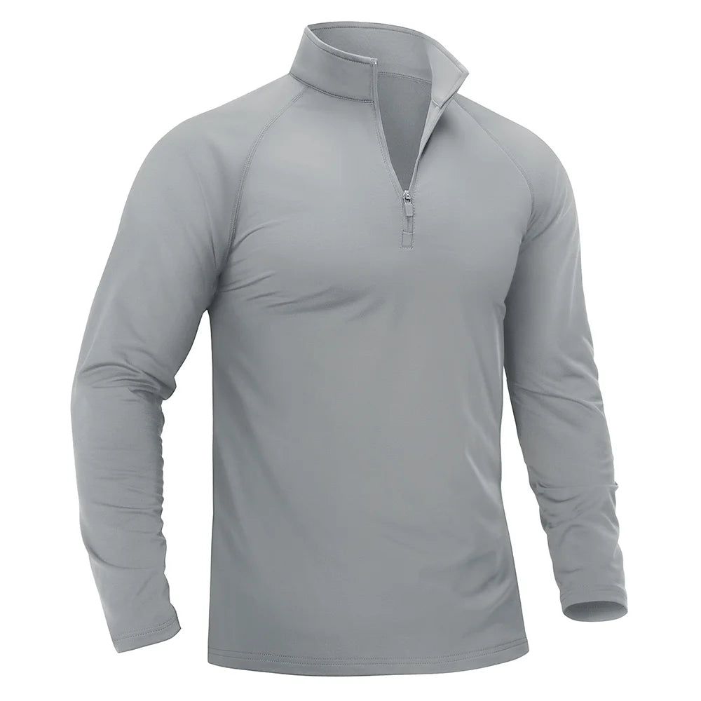 TACVASEN Thermal Fleece Lined T-shirts Men's 1/4 Zip Long Sleeve Shirts Outdoor Hiking Running Athletic Shirt Pullover Top