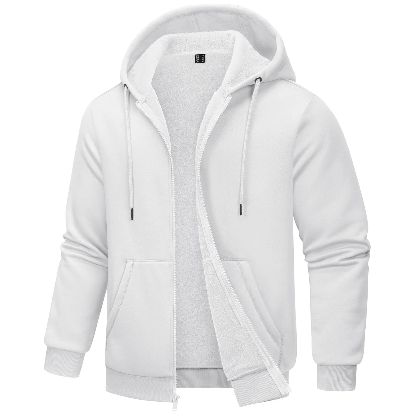 TACVASEN Big Pockets Fleece Lining Hoodies Mens Hooded Coats Full Zip Up Casual Hoodie Jackets Athlete Running Hiking Sportswear