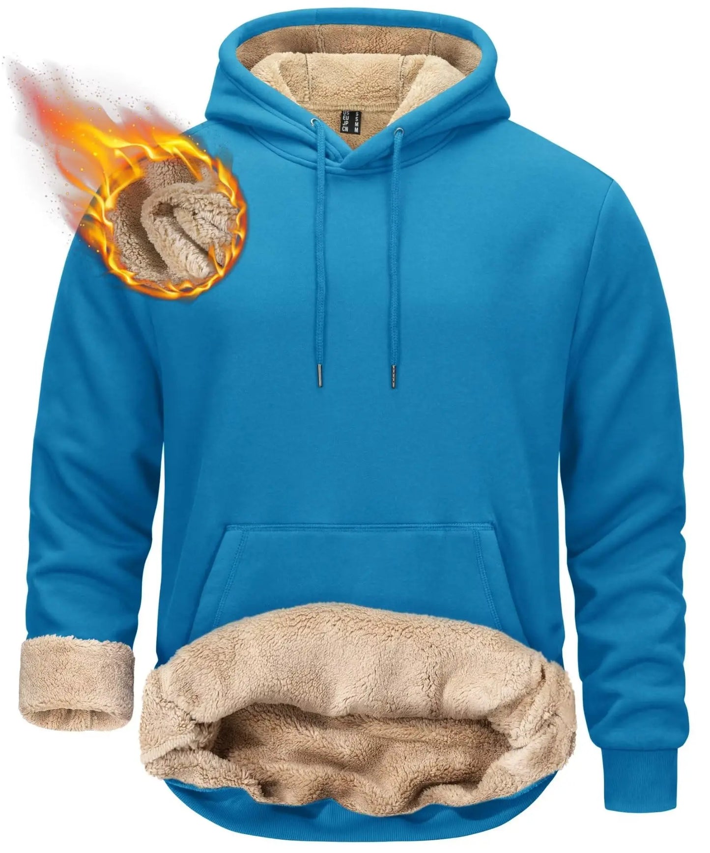 TACVASEN Thicken Sherpa Lining Hoodies Mens Winter Hoodies Kangaroo Pocket Sweatshirts Jackets Hooded Pullover Casual Coats Tops