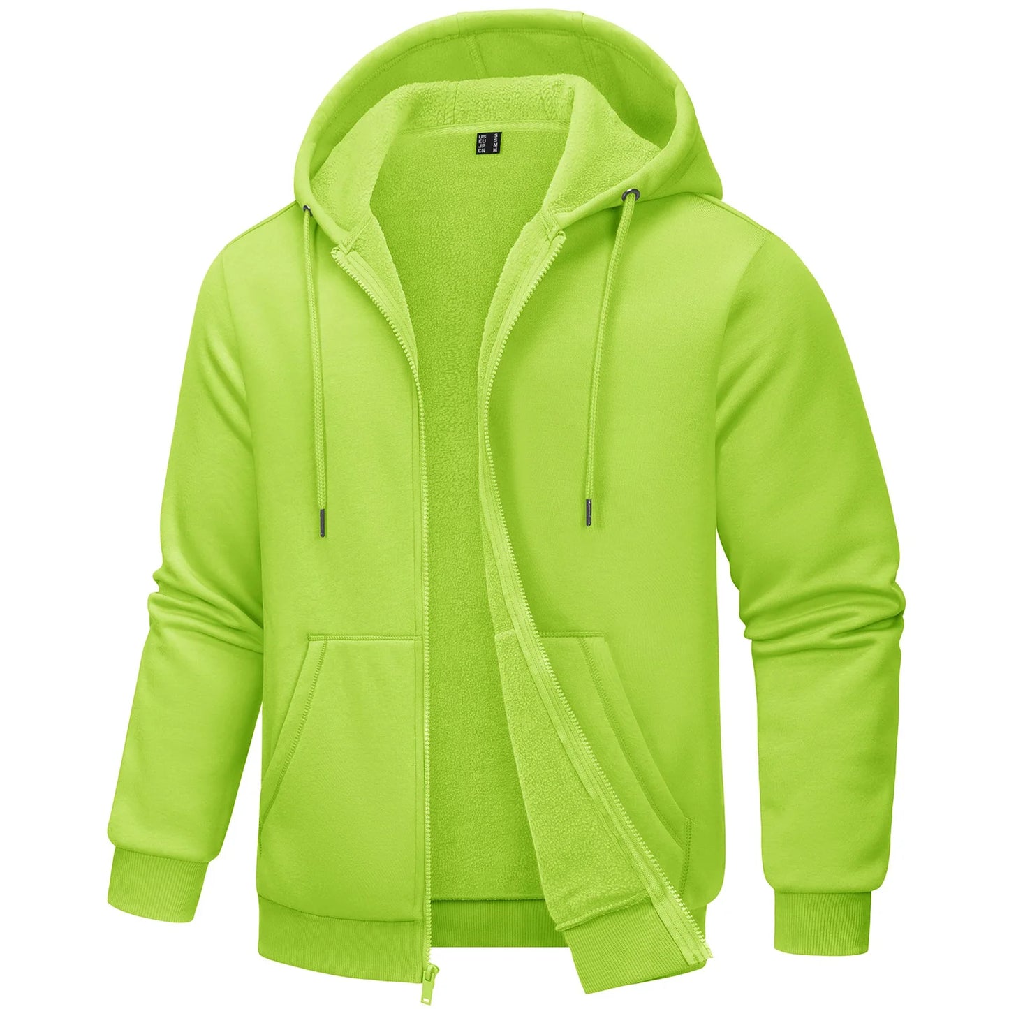 TACVASEN Big Pockets Fleece Lining Hoodies Mens Hooded Coats Full Zip Up Casual Hoodie Jackets Athlete Running Hiking Sportswear