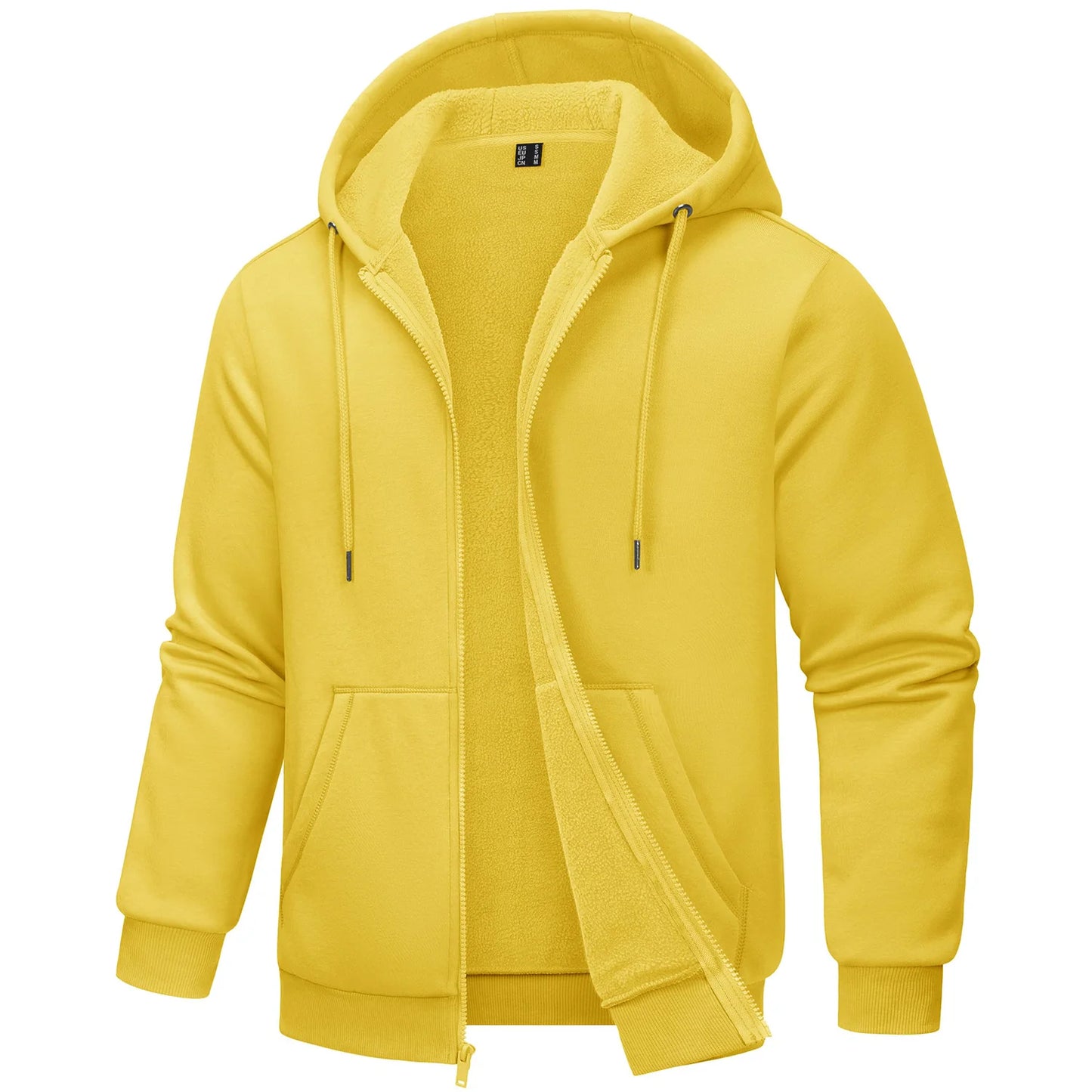 TACVASEN Big Pockets Fleece Lining Hoodies Mens Hooded Coats Full Zip Up Casual Hoodie Jackets Athlete Running Hiking Sportswear