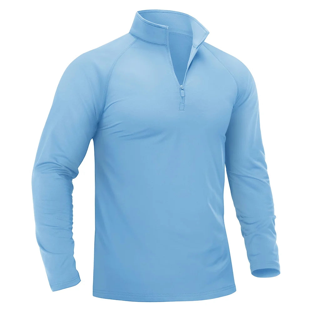 TACVASEN Thermal Fleece Lined T-shirts Men's 1/4 Zip Long Sleeve Shirts Outdoor Hiking Running Athletic Shirt Pullover Top