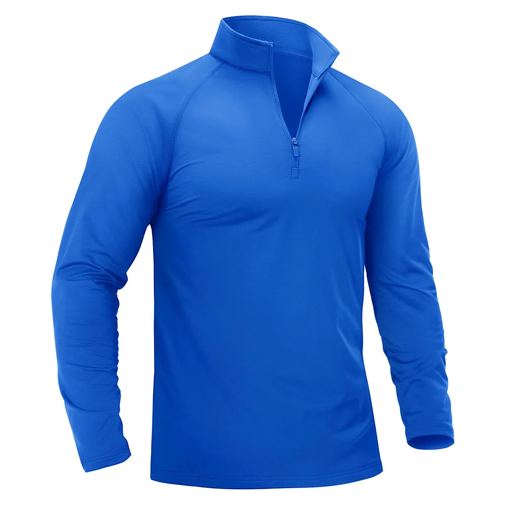 TACVASEN Thermal Fleece Lined T-shirts Men's 1/4 Zip Long Sleeve Shirts Outdoor Hiking Running Athletic Shirt Pullover Top