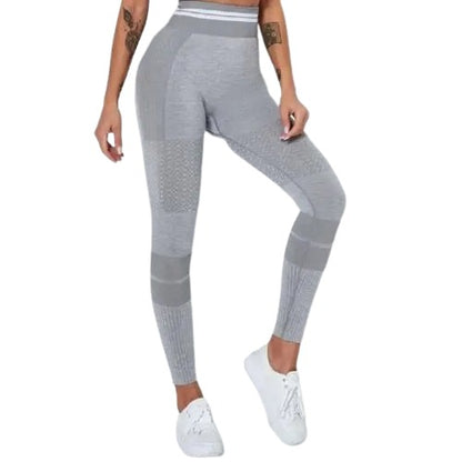 Summer New Women's Knitted Seamless Hollow Hip-lifting Yoga Pants Sports Bra High WaistLeggings Set Gym Running Training Wear