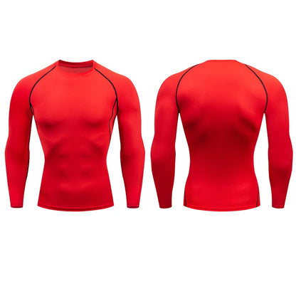 Tight long sleeve compression shirts for gym training and running, Dri-Fit Rash Guard