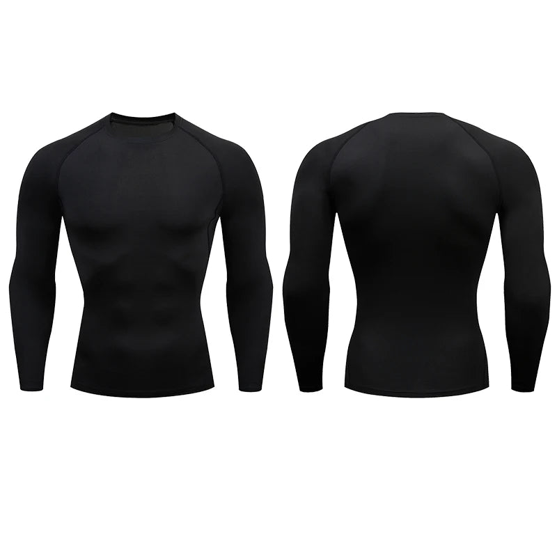 Tight long sleeve compression shirts for gym training and running, Dri-Fit Rash Guard