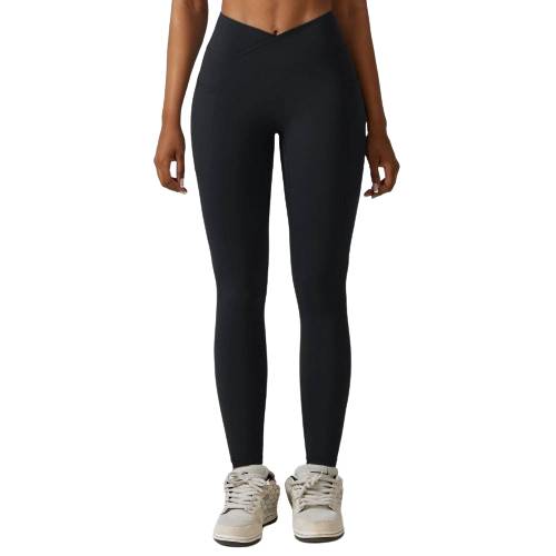 High-waisted fitness and yoga leggings with hip lift, pocket, and nude feel