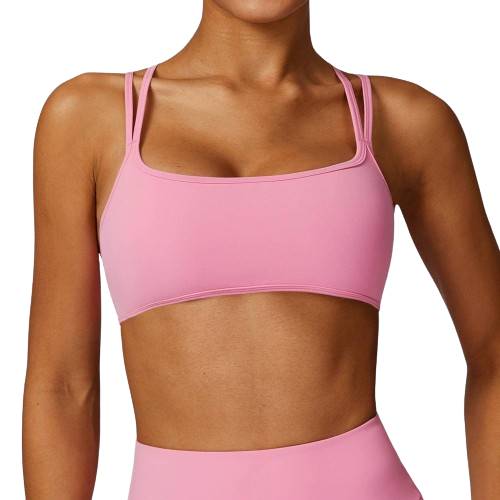 Yoga, Fitness, and Running bra, tight and quick-drying, with chest pad and nude feel