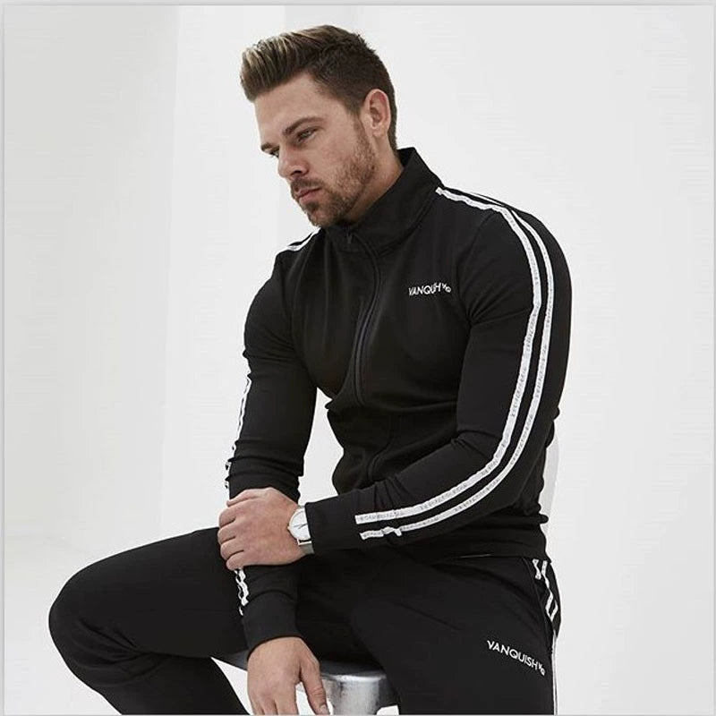 Muscular Men's European and American Fashionable Two-Piece Sports Sweater