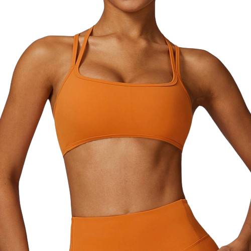 Yoga, Fitness, and Running bra, tight and quick-drying, with chest pad and nude feel