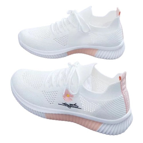 New Spring and Summer Women's Fly-Knit Sneakers Fashionable All-Match Running Shoes Mesh Breathable Casual Female Students