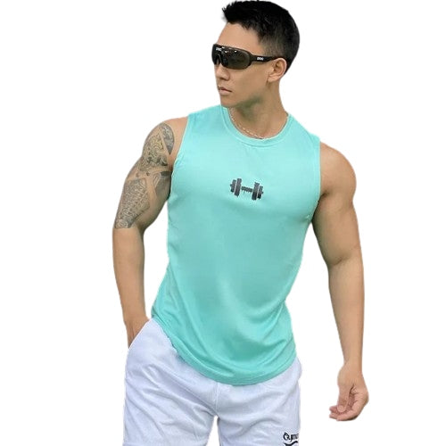 Casual sleeveless athletic shirt for fitness training, basketball, and gym sports